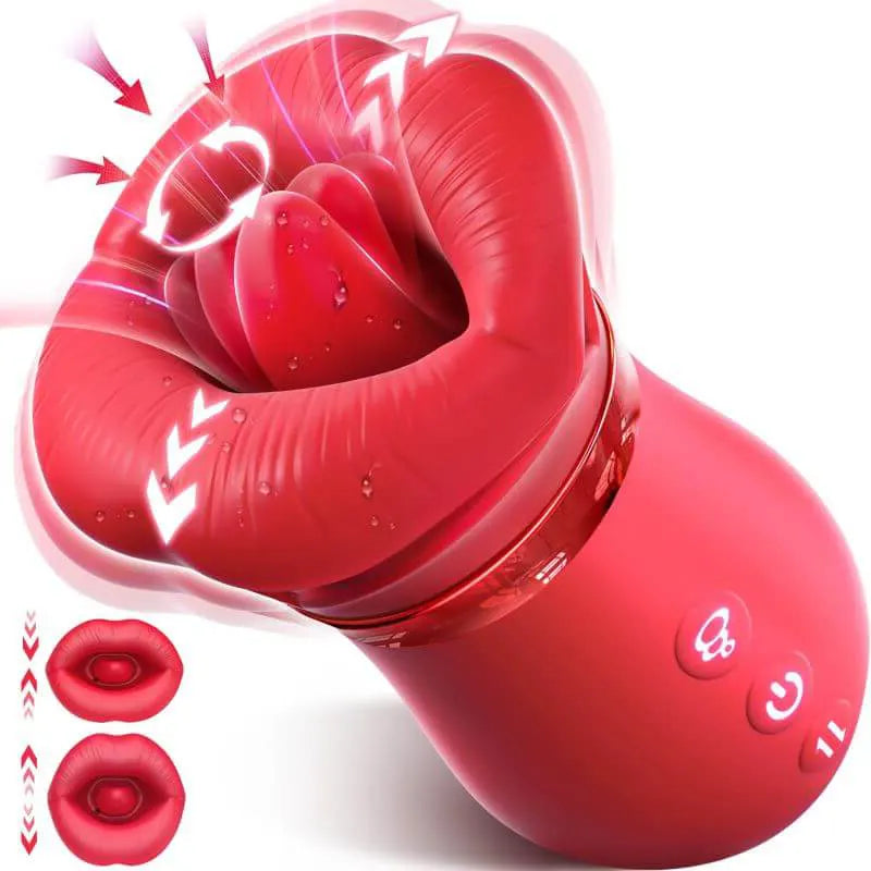 Rose 4-IN-1 Sucking &amp; Licking Pleasure Toy