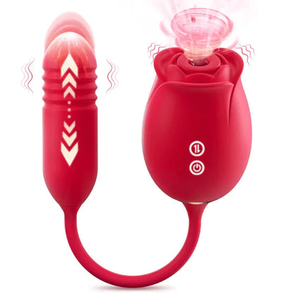 Love Flower Rose Toy - Sucking &amp; Thrusting Vibrator