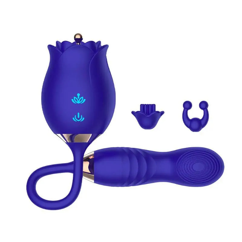 Rose Vibrating Dildo - Dual Vibration Modes