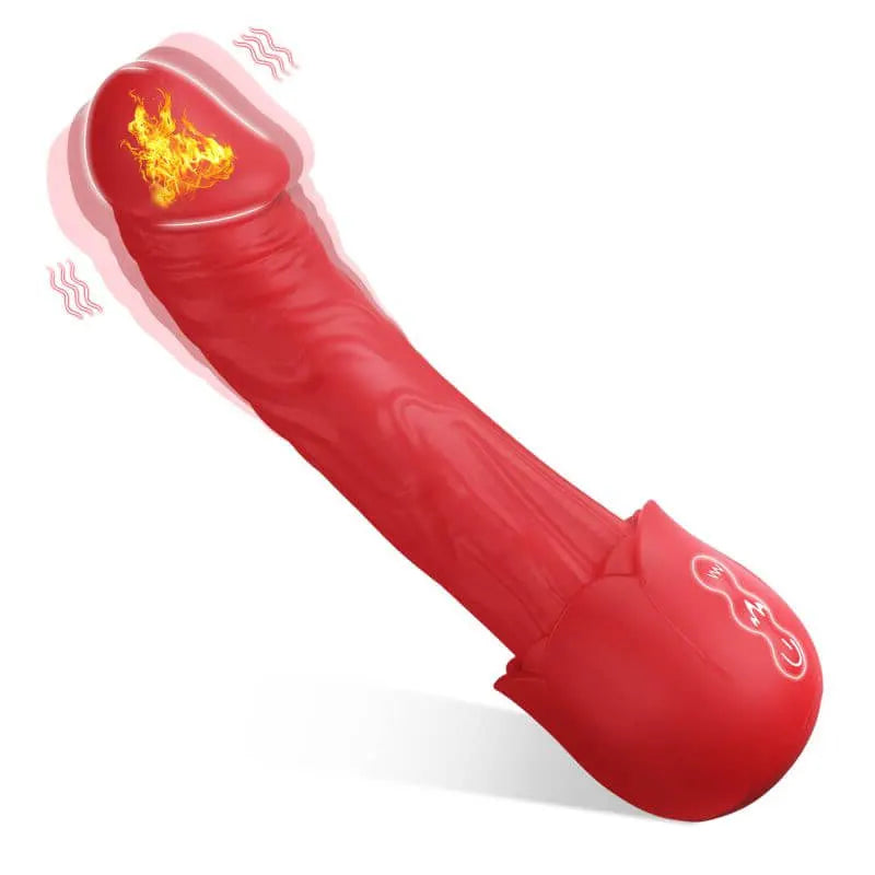 Rose Shaped Dildo - Waterproof &amp; Heating