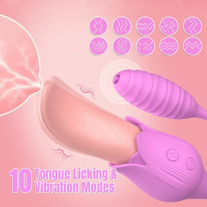 Dual Egg Tongue Licking Vibrator