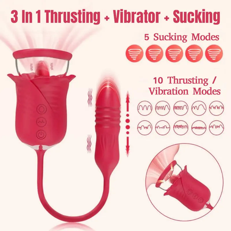 Rose Toy with Tail Thrusting Vibration