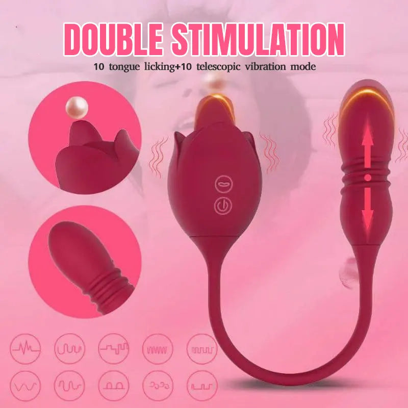 Rose Vibrator with Telescopic Modes