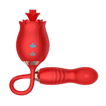 Rose Vibrating Dildo - Dual Vibration Modes