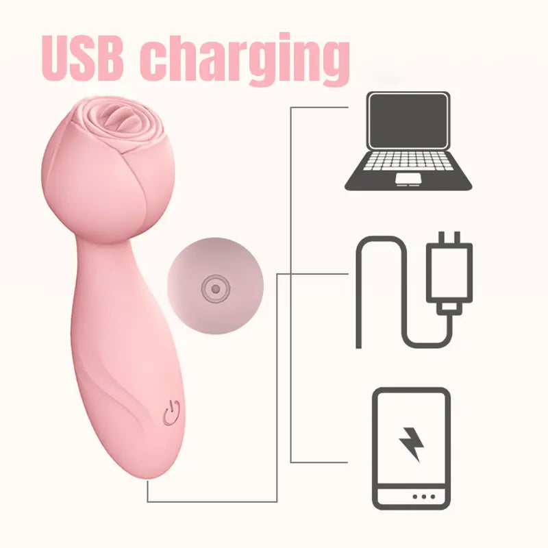 Pink Rose Tongue Vibrator