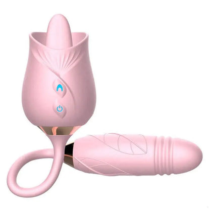 Licking Rose Vibrator with Dildo