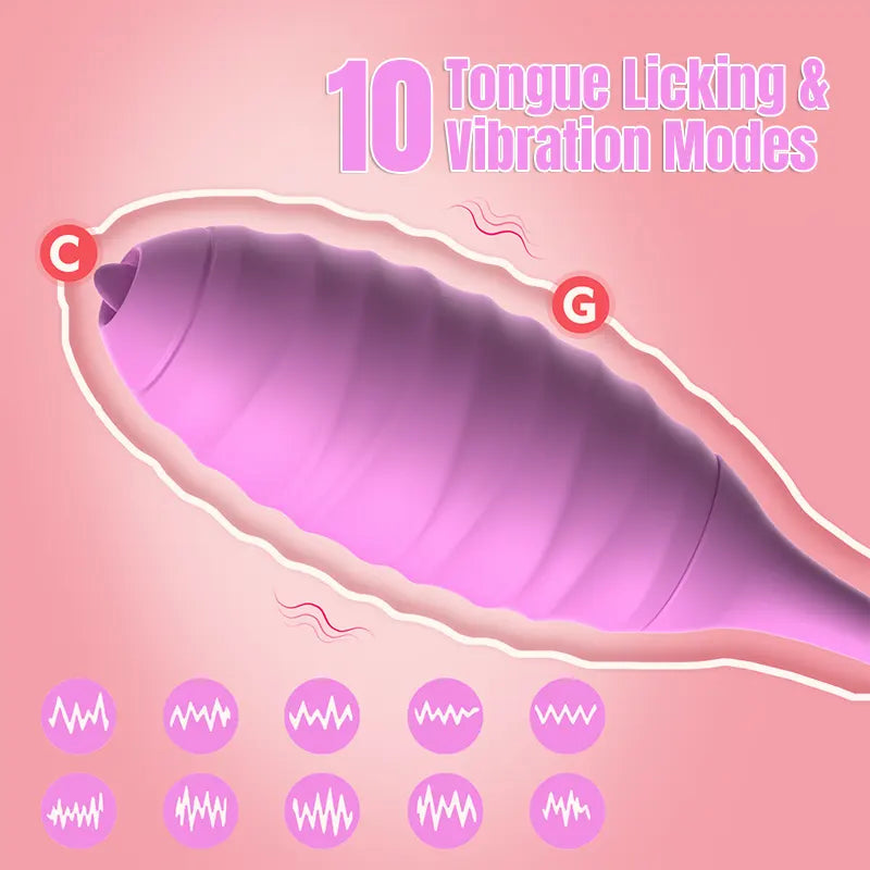 Dual Egg Tongue Licking Vibrator