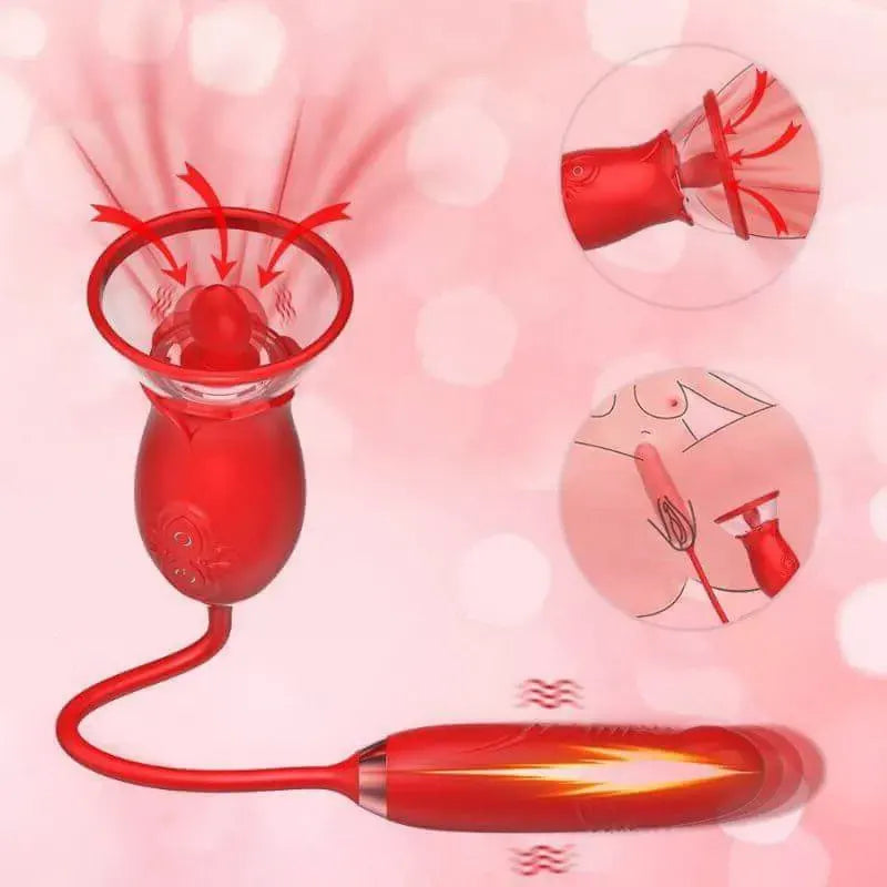 Rose Thrusting Toy with Sucking &amp; Vibration