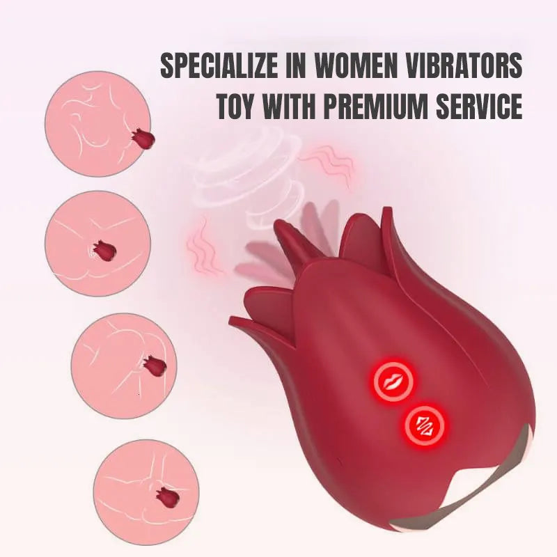 Rose Licking Vibrator with 7 Modes