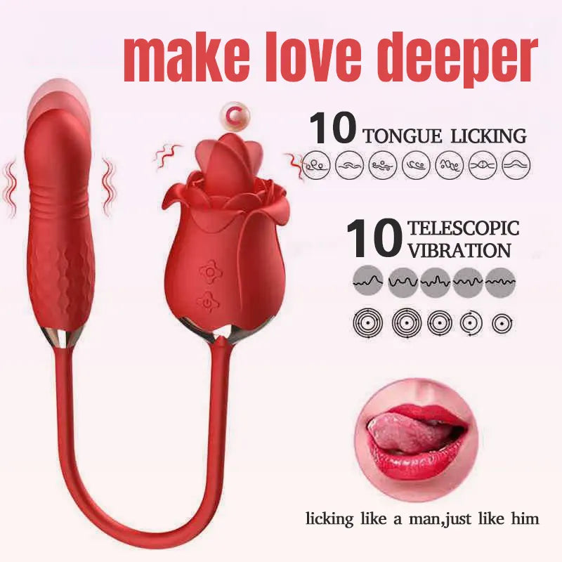 Rose Dildo with Licking Function