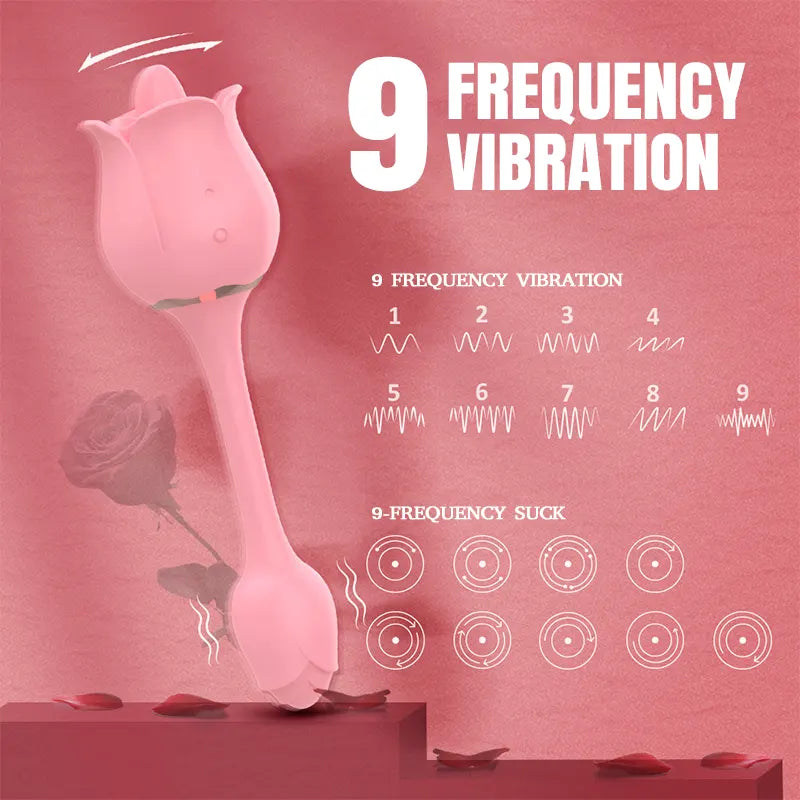 Silicone Tongue Licking Rose Vibrator