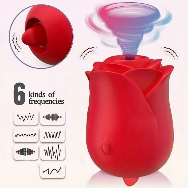 Rose Vibrator with Whirlwind &amp; Sucking Functions