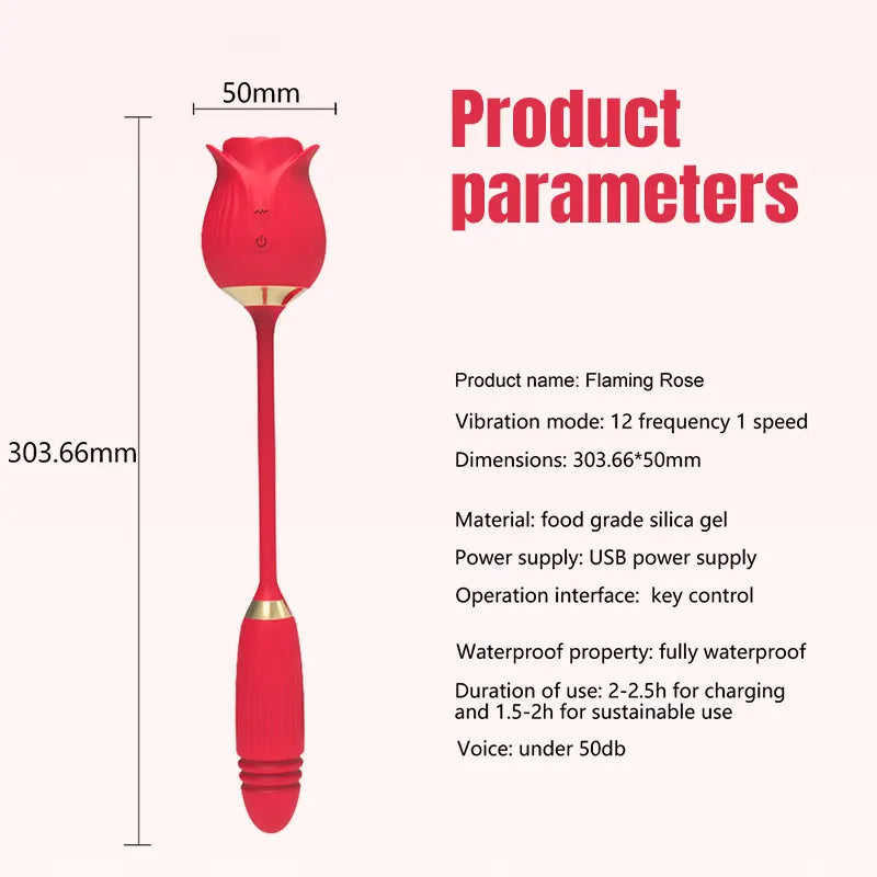 Flaming Rose Telescopic Vibrator