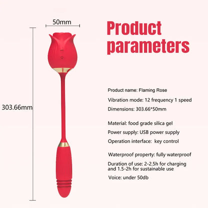 Flaming Rose Telescopic Vibrator