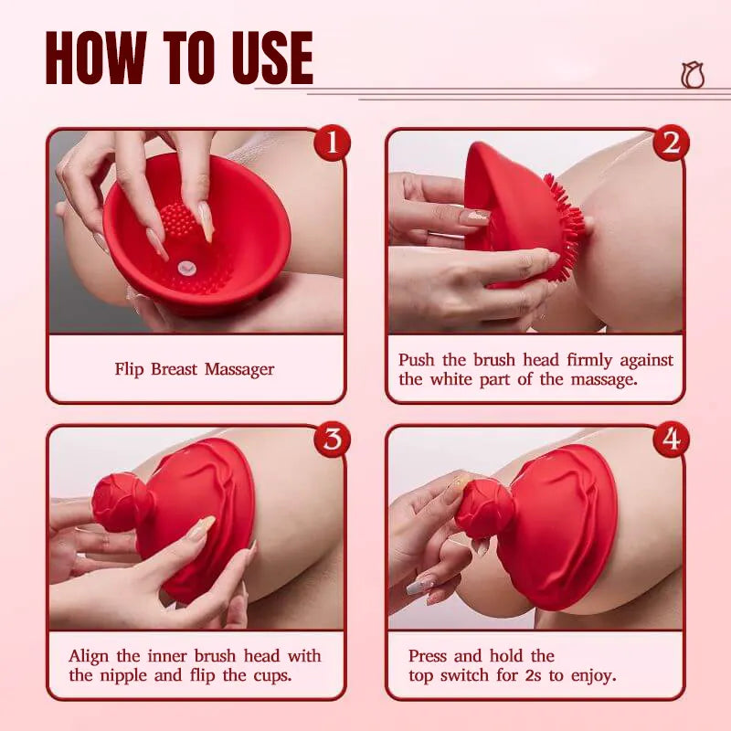 Rose Nipple Massager with Rotation