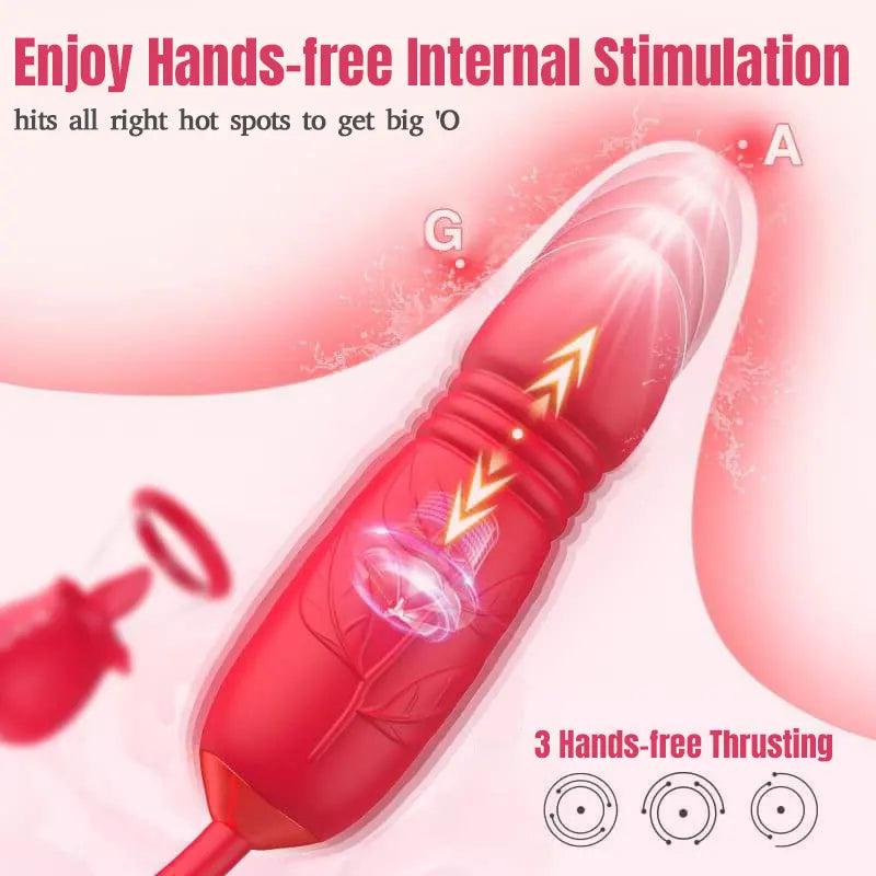 Rose 3-in-1 Dual Stimulator with Dildo