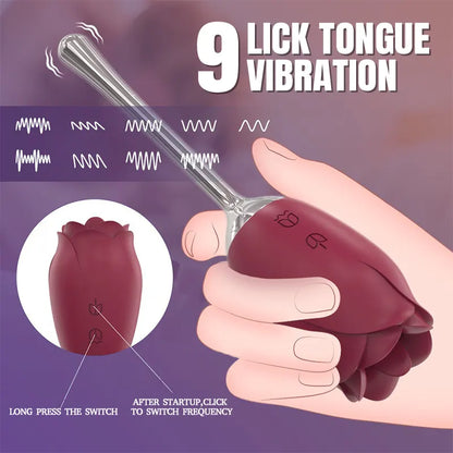 Rose Wand Tongue Vibrator