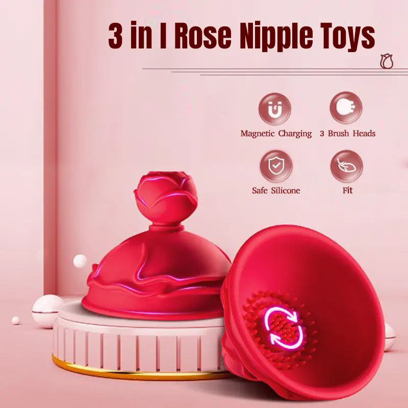 Rose Nipple Massager with Rotation