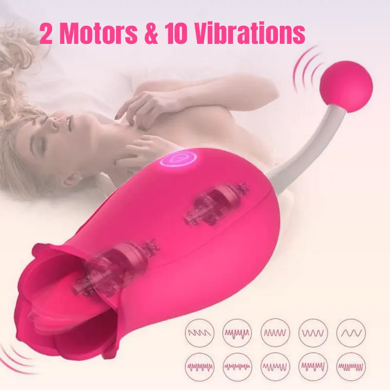 Dual Motor Rose Clitoral Vibrator