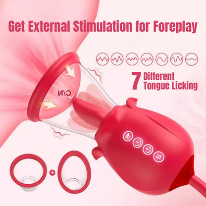 Rose 3-in-1 Dual Stimulator with Dildo