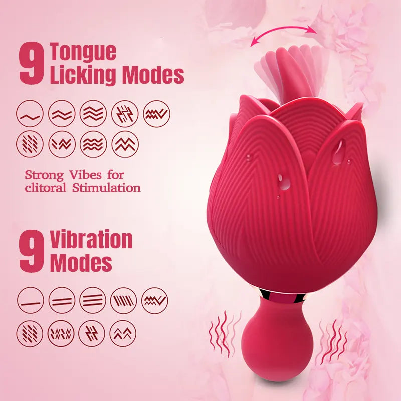 Dual Mode Rose Tongue Vibrator 