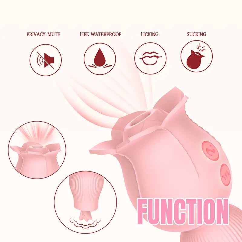 2-in-1 Rose Oral Vibrator