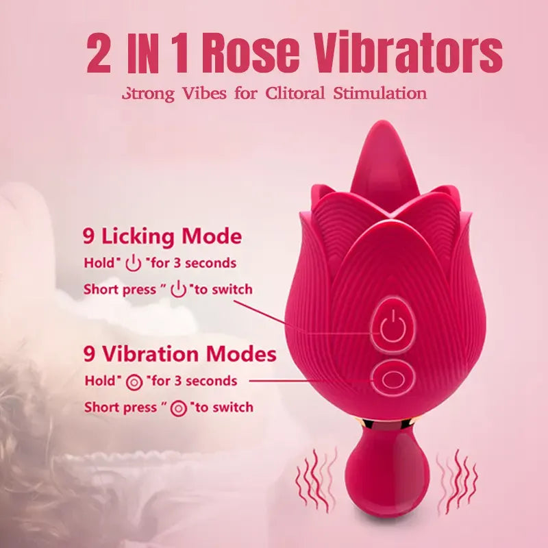 Dual Mode Rose Tongue Vibrator 