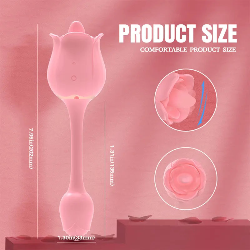 Silicone Tongue Licking Rose Vibrator