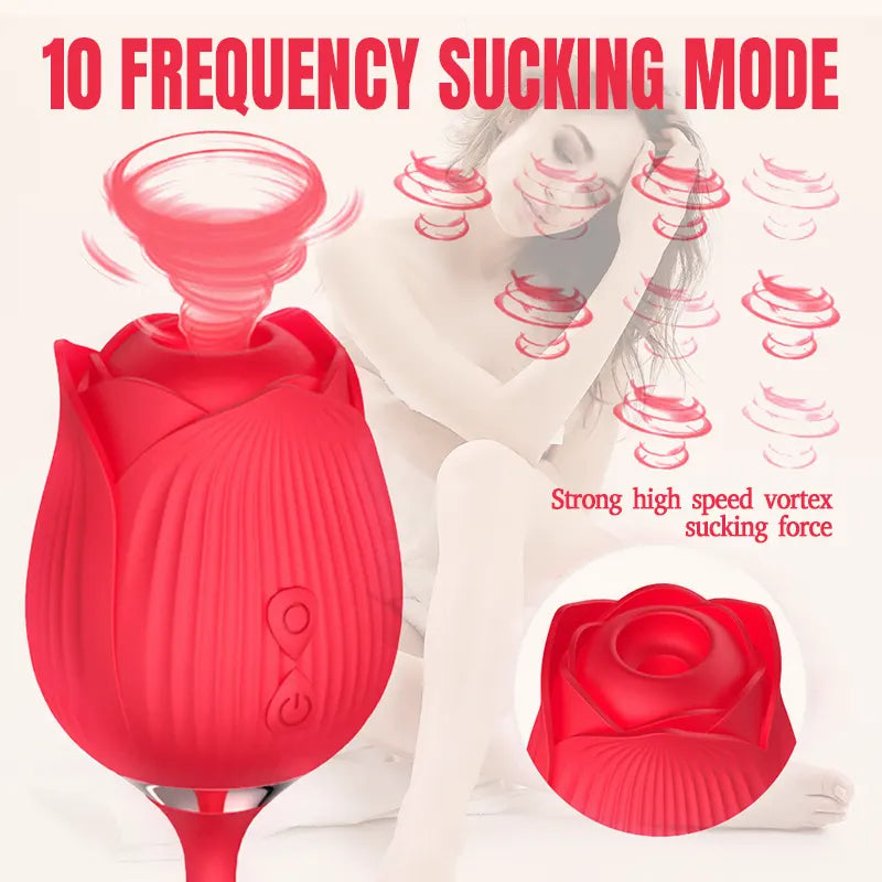 10-Speed Rose Vibrator &amp; Suction