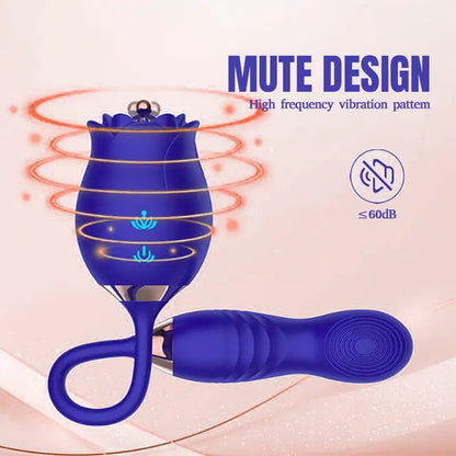 Rose Vibrating Dildo - Dual Vibration Modes