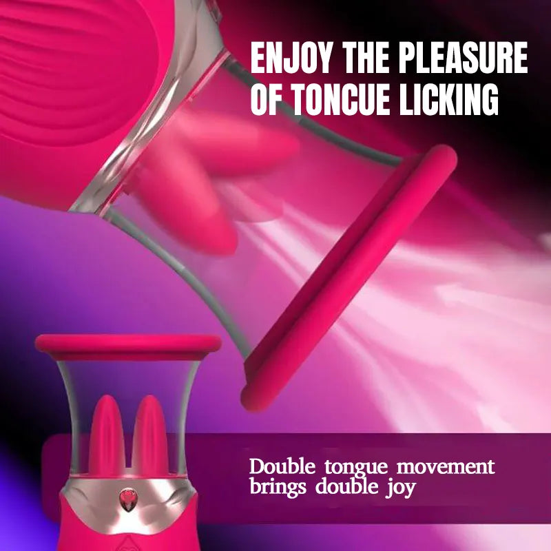 Rose Suction Toy with Dual Tongue Action