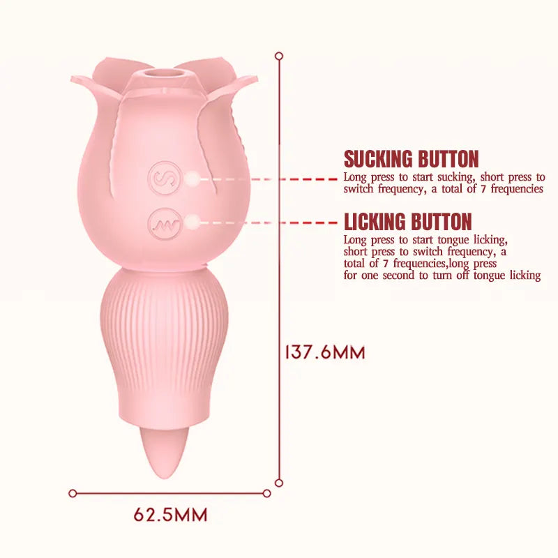 2-in-1 Rose Oral Vibrator