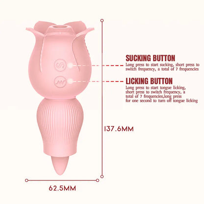 2-in-1 Rose Oral Vibrator