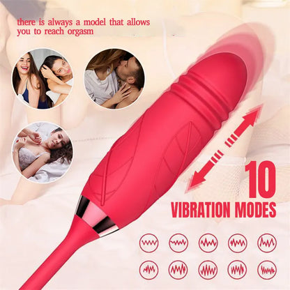 10-Speed Rose Vibrator &amp; Suction