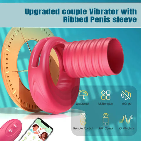 Vibrating Penis Ring with Sleeve