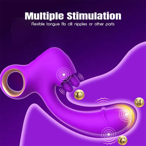 Thrusting Dual Tongue Vibrator
