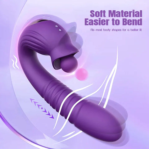 Thrusting Dual-Stimulation Clitoral Vibrator