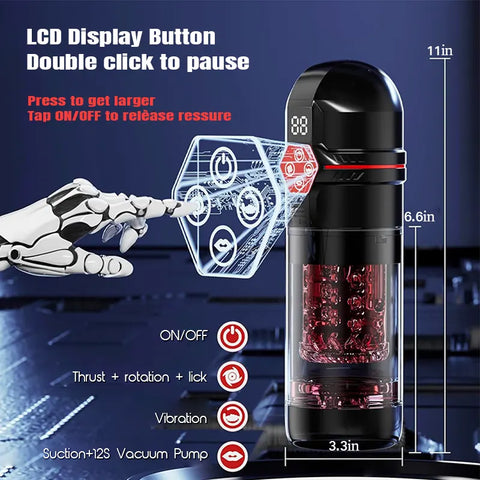 LCD-Controlled Vacuum Masturbator for Men