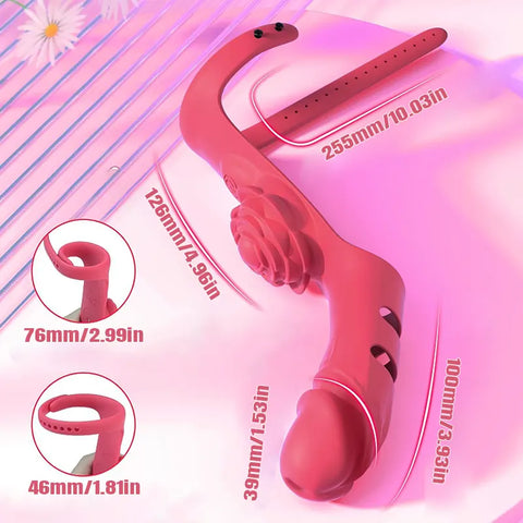 Finger-Controlled Rose Vibrator Dildo
