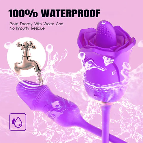 Purple Rose Tongue Licking Vibrator