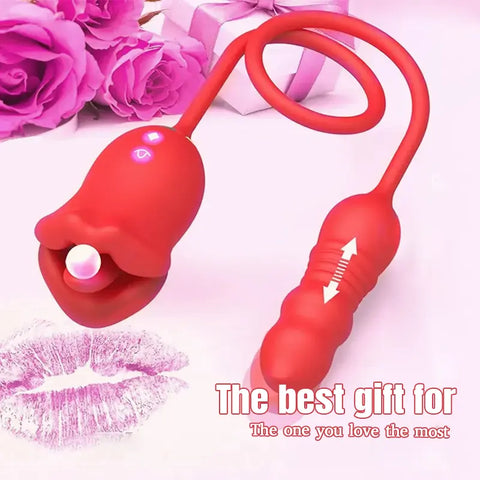 Rose Female Tongue Stretch Vibrator