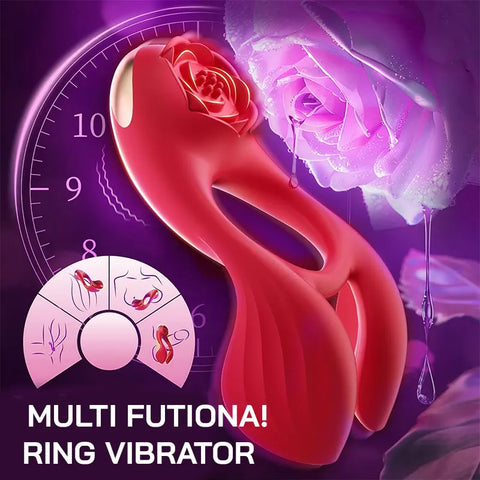 Rose-Shaped Vibrating Couple’s Ring