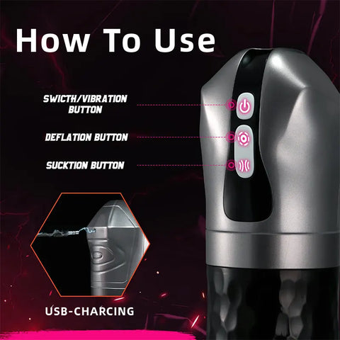 Throat Grip Suction Vibrating Masturbator