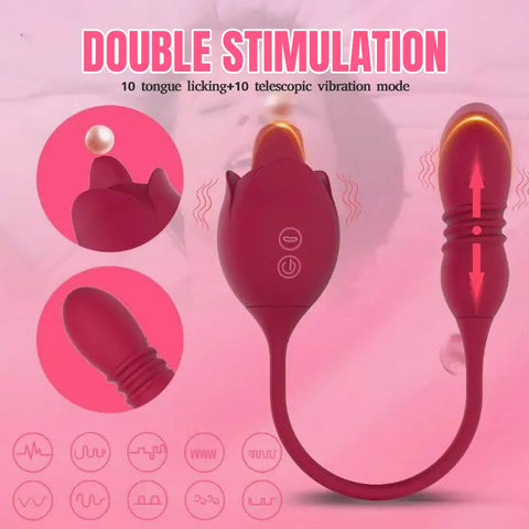 Rose Vibrator with Telescopic Modes
