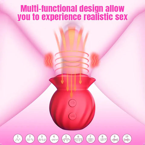 Rose Anal Vagina Pump Dildo