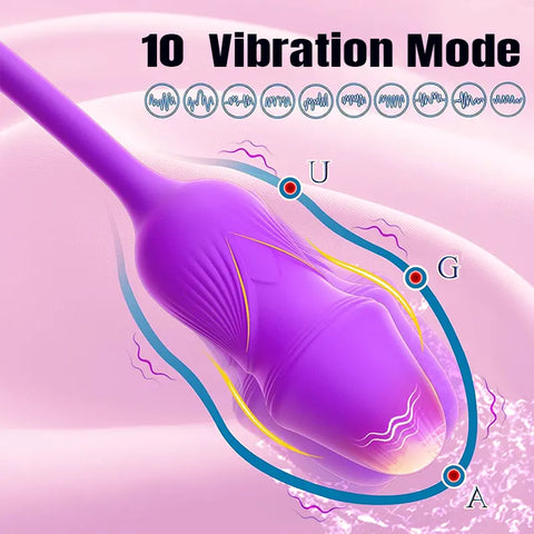 Purple Rose Tongue Licking Vibrator