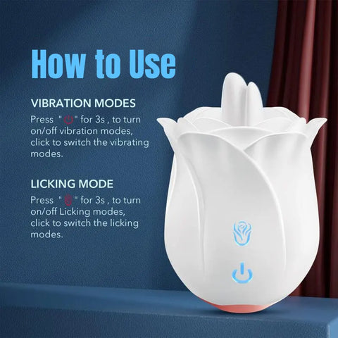 Dual Tongue Rose Licking Vibrator