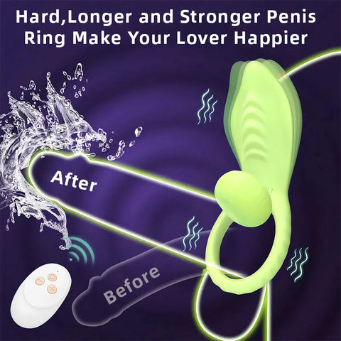 Green Remote Vibrating Couple’s Cock Ring