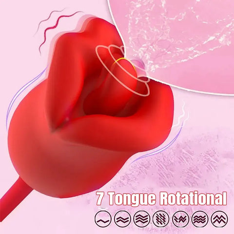Rose Female Tongue Stretch Vibrator