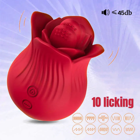 Rose Tongue Licker Pleasure Vibrator